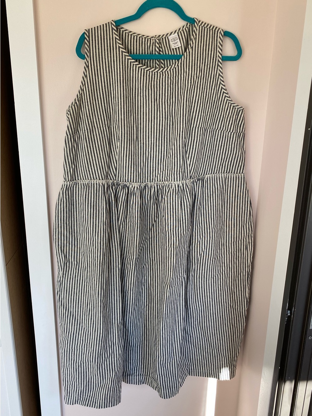 Nettles Tale hemp cotton railroad stripe Sonora Dress - XL